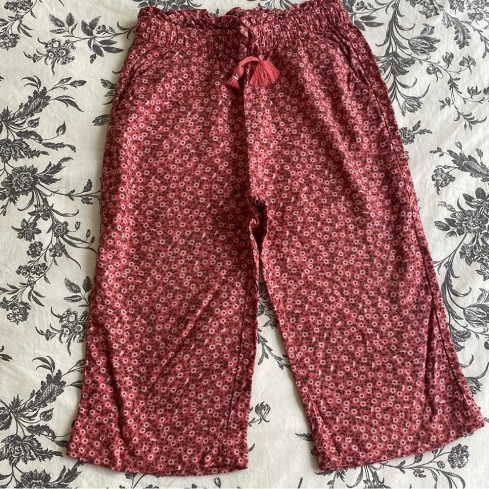 Trouser, H&M, pink with flowers, US 3T, light fabric
